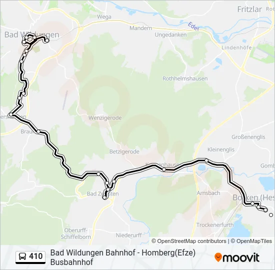 410 Bus Line Map