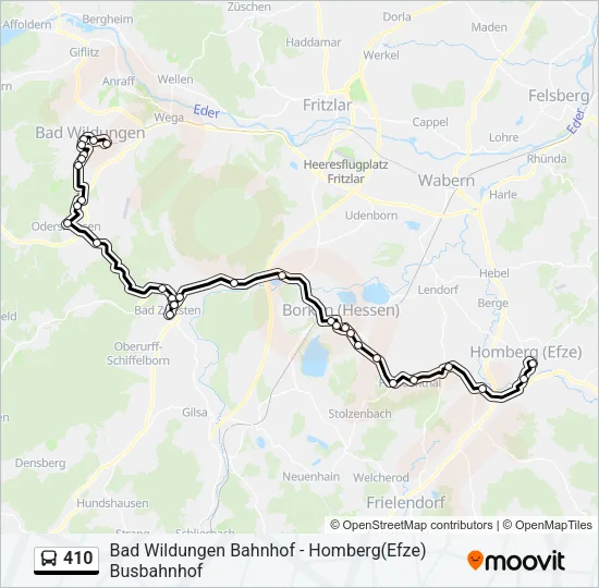410 Bus Line Map