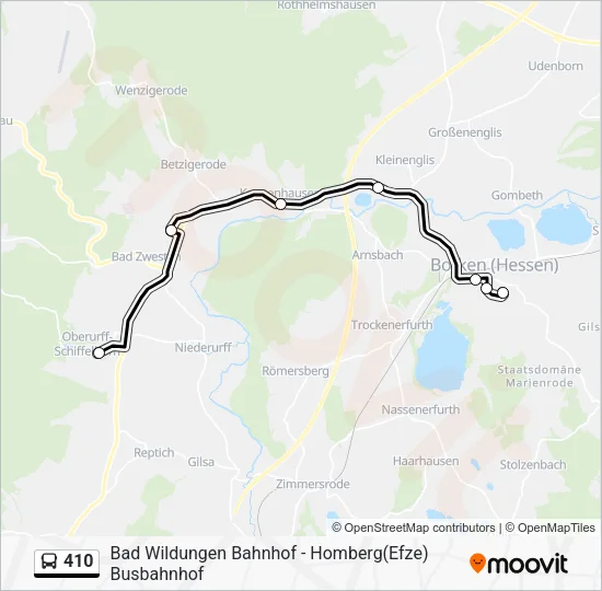 Автобус 410: карта маршрута