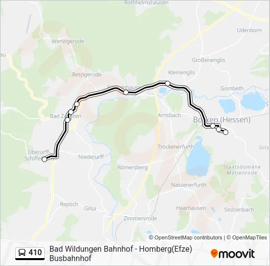 Автобус 410: карта маршрута