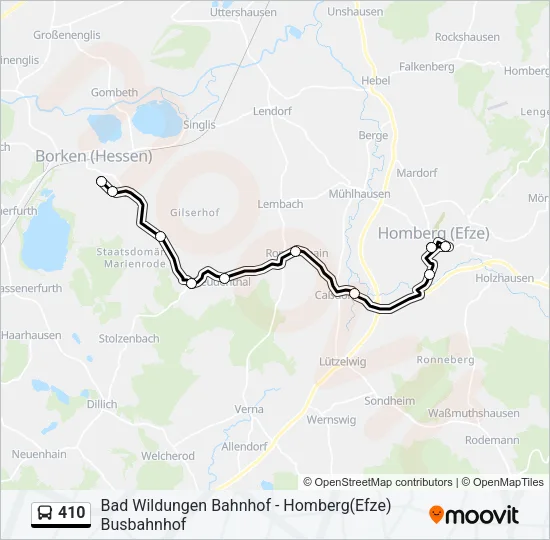 410 Bus Line Map