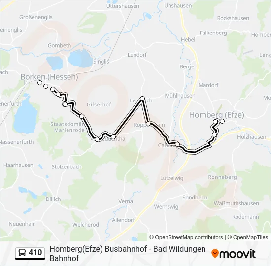 Автобус 410: карта маршрута