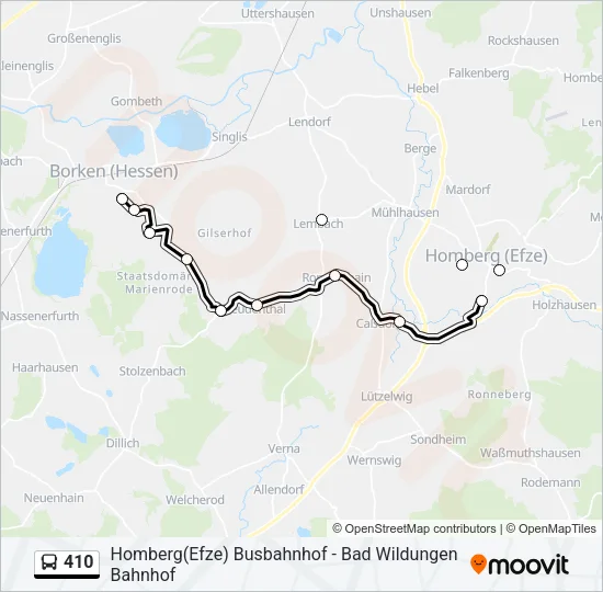 410 Bus Line Map