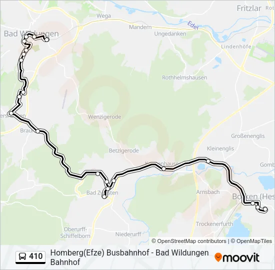 410 Bus Line Map