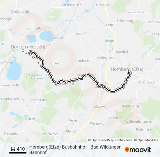 410 Bus Line Map