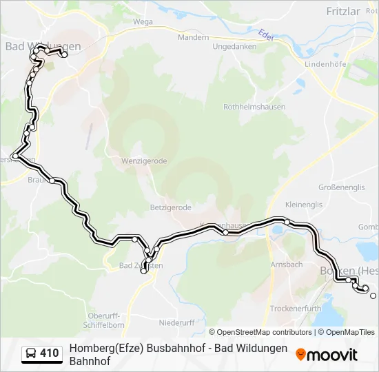 Автобус 410: карта маршрута