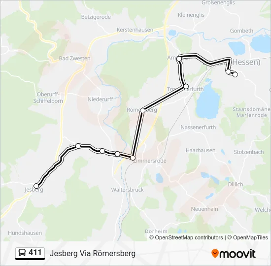 Автобус 411: карта маршрута