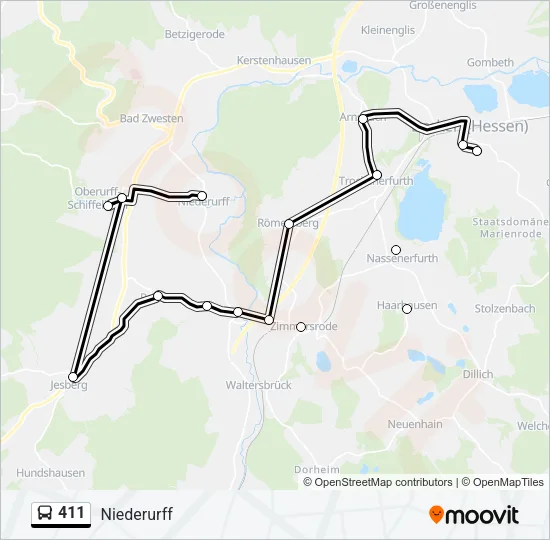 411 Bus Line Map