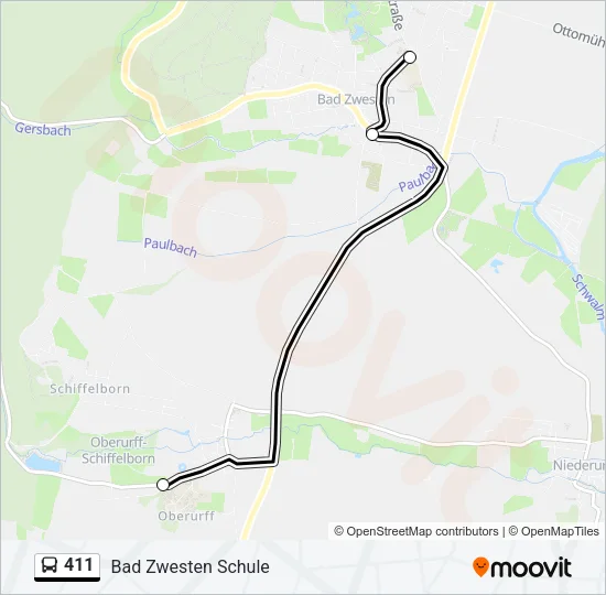411 Bus Line Map