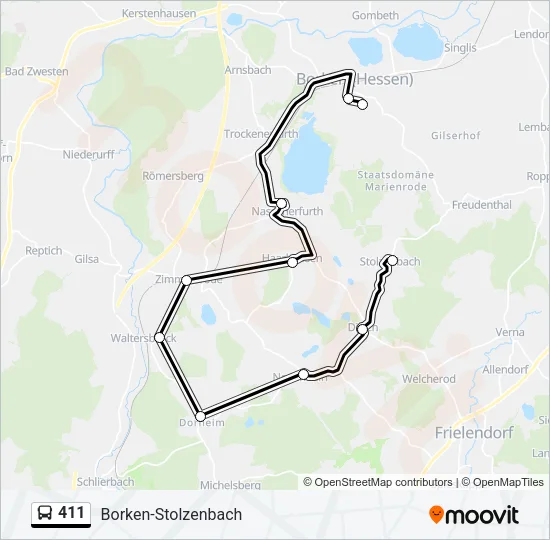 411 Bus Line Map
