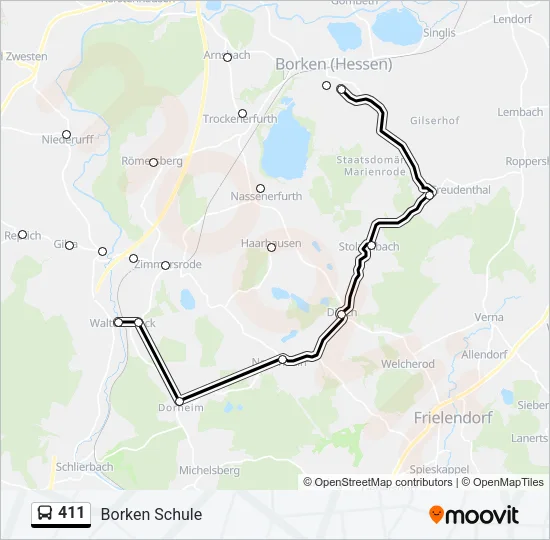 411 Bus Line Map
