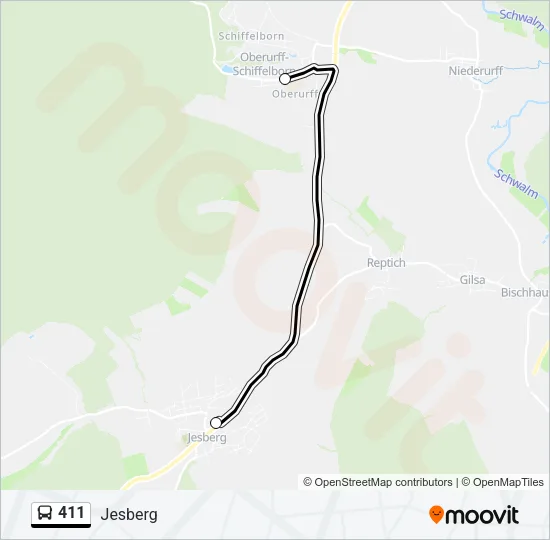 411 Bus Line Map