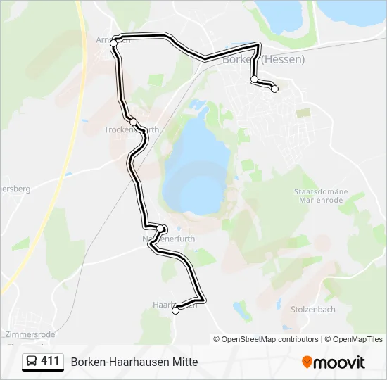 Автобус 411: карта маршрута