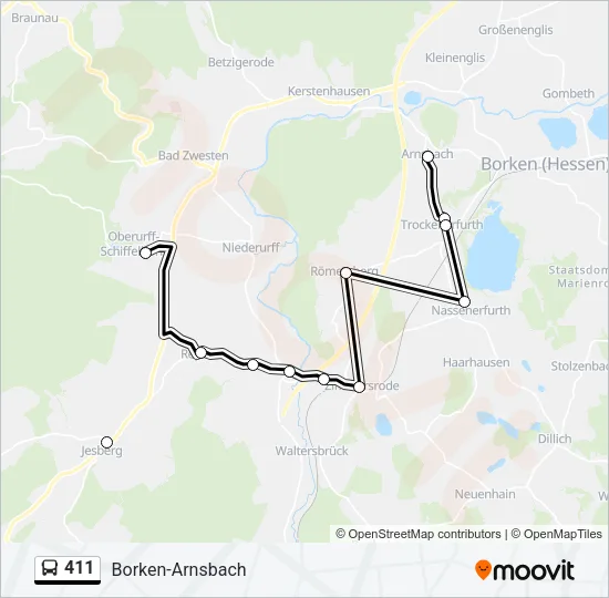 411 Bus Line Map