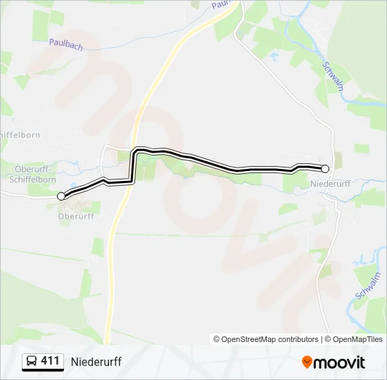 411 Bus Line Map