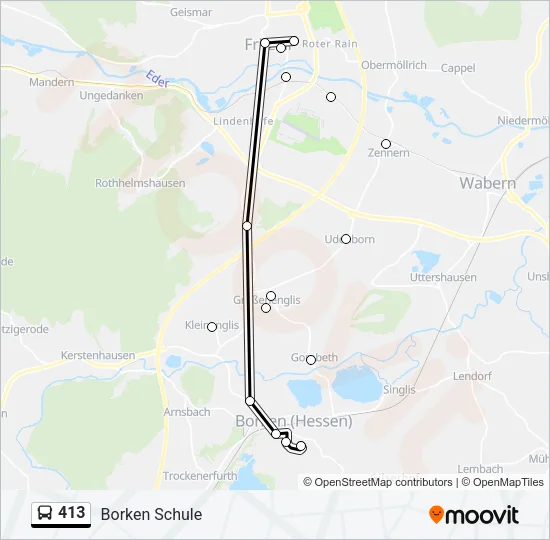 413 Bus Line Map
