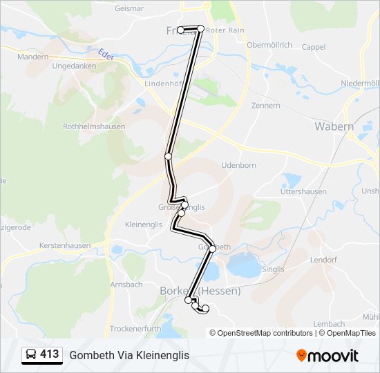 413 Bus Line Map