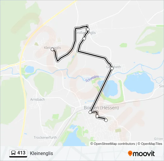 413 Bus Line Map