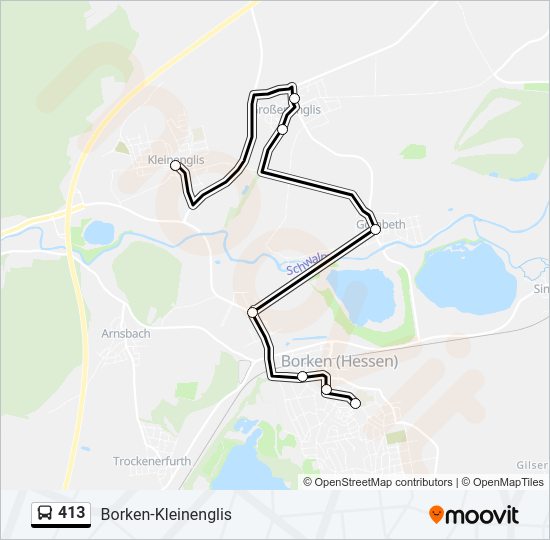 413 Bus Line Map