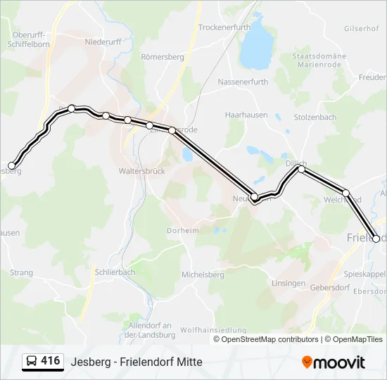 416 Bus Line Map