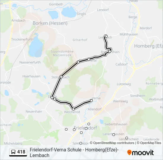 418 Bus Line Map