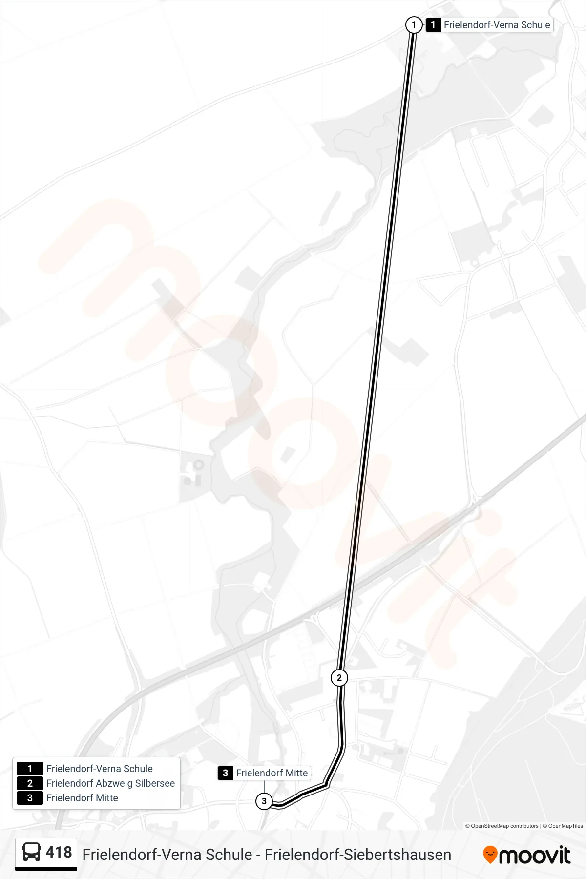 418 bus Line (Frielendorf) route and stops on a map