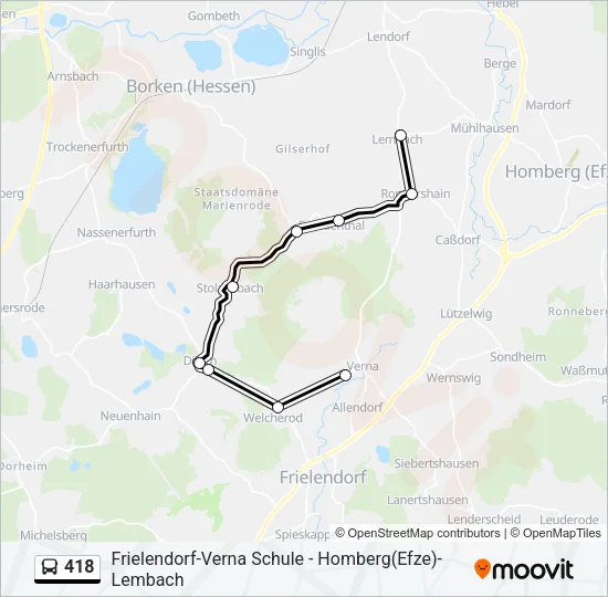 418 Bus Line Map