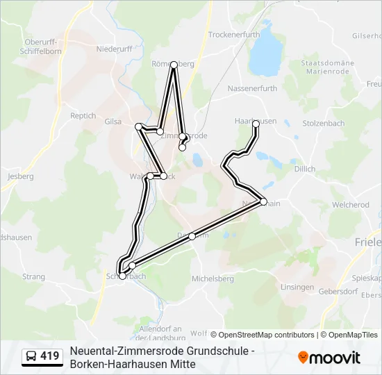 419 Bus Line Map