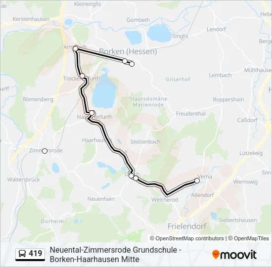 419 Bus Line Map