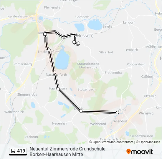 419 Bus Line Map