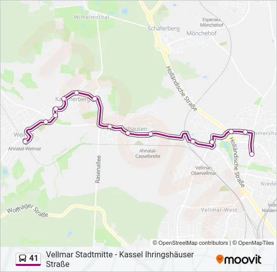 41 Bus Line Map