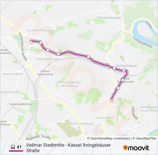 41 Bus Line Map