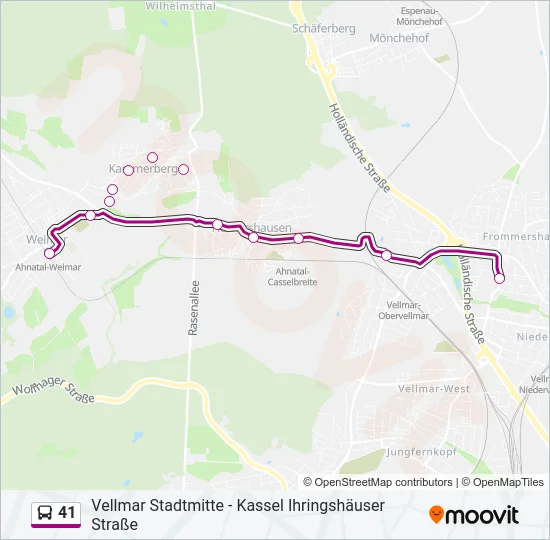41 Bus Line Map