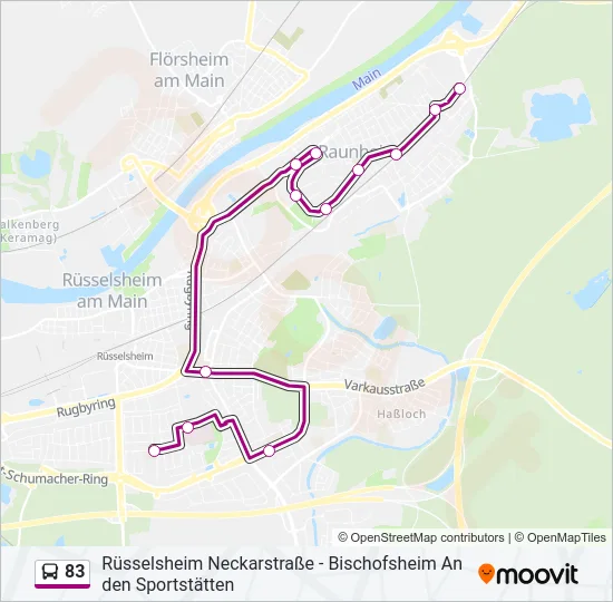 83 Bus Line Map