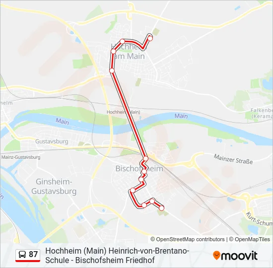 87 Bus Line Map