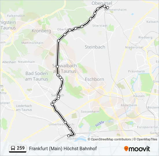 259 Bus Line Map