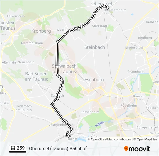 259 Bus Line Map