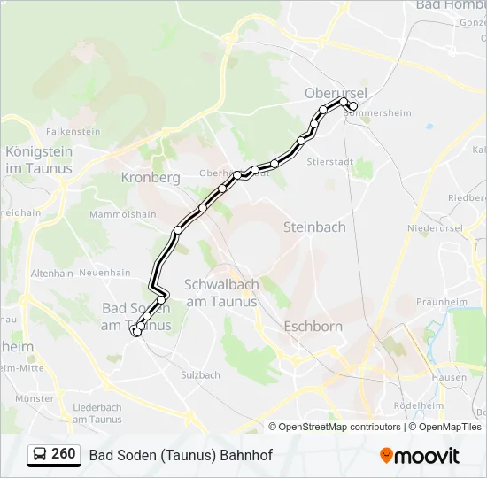 260 Bus Line Map