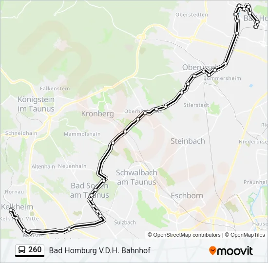 260 Bus Line Map