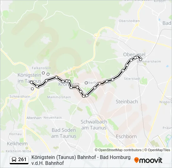 261 Bus Line Map