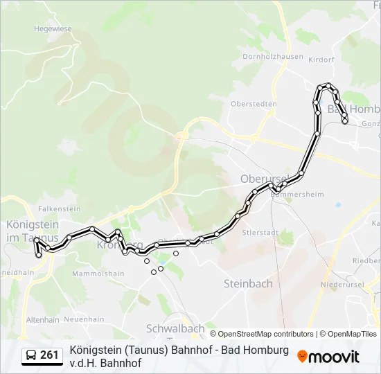 261 Bus Line Map