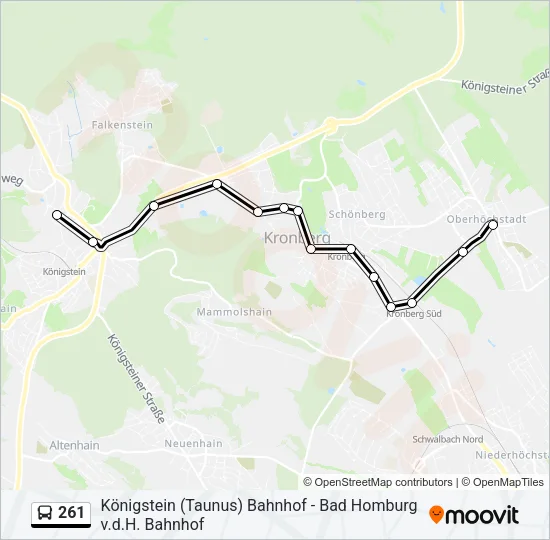 261 Bus Line Map