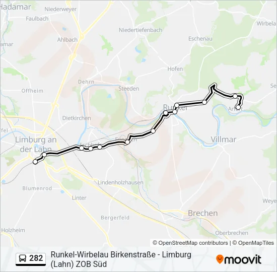 282 Bus Line Map