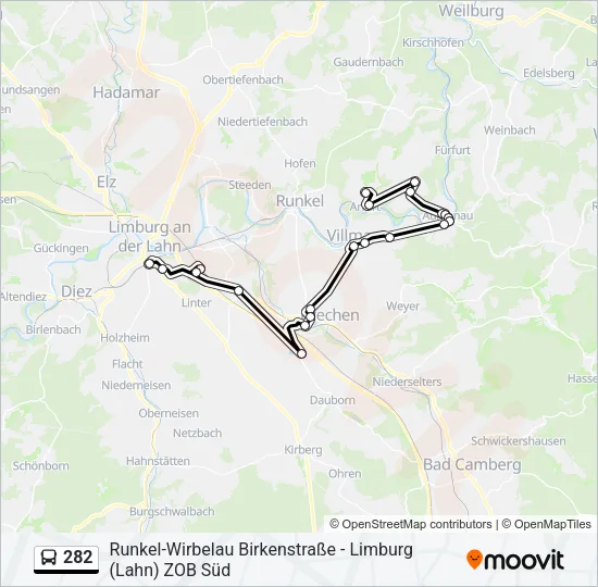 282 Bus Line Map
