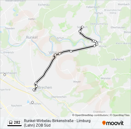 282 Bus Line Map