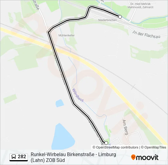 282 Bus Line Map