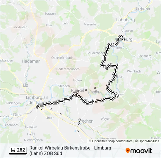 282 Bus Line Map