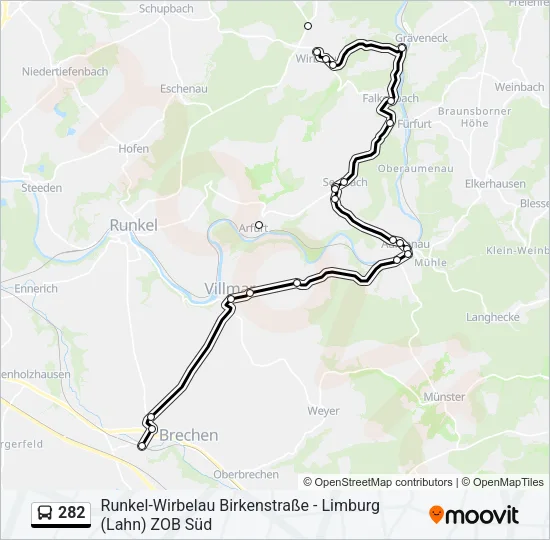 282 Bus Line Map