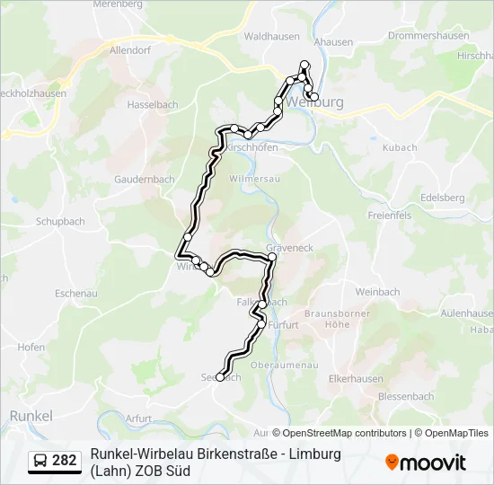 282 Bus Line Map