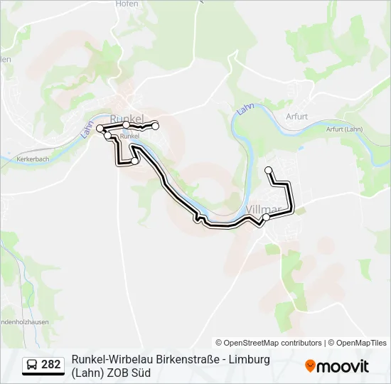 282 Bus Line Map